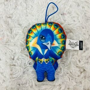 Peacock the masked Singer Plush blue & green light Keychain